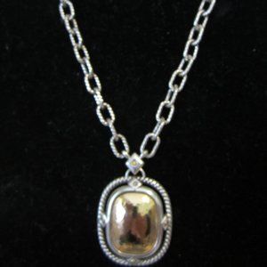 Retired Brighton "Choose Love" two tone Necklace